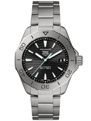 Tag Heuer Aquaracer Professional 200 Solargraph Quartz Black Dial Silver Steel Strap Watch for Men - WBP1180.BF0000 Buy Now By Tag Heuer