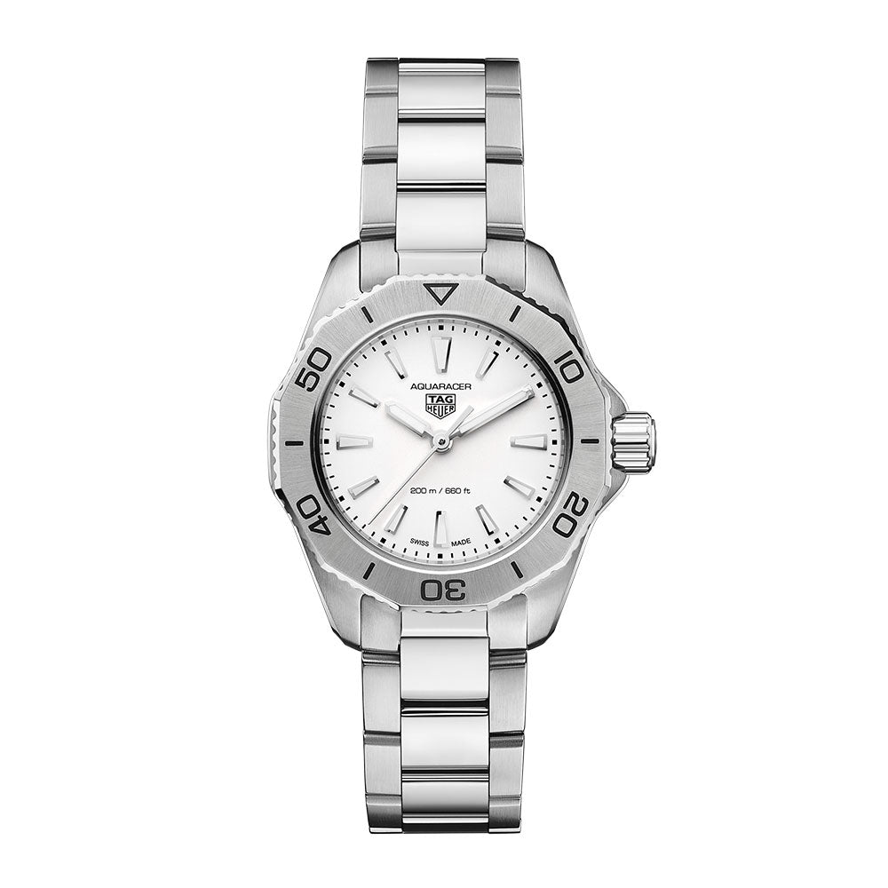 Tag Heuer Aquaracer Professional 200 Quartz White Dial Silver Steel Strap Watch for Women - WBP1411.BA0622 Buy Now By Tag Heuer