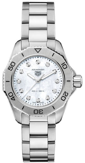 Tag Heuer Aquaracer Professional 200 Quartz Diamond Mother of Pearl Dial Silver Steel Strap Watch for Women - WBP1416.BA0622 Buy Now By Tag Heuer