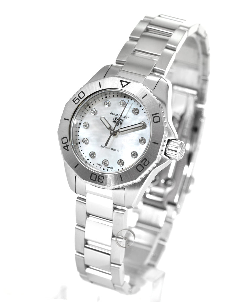 Tag Heuer Aquaracer Professional 200 Quartz Diamond Mother of Pearl Dial Silver Steel Strap Watch for Women - WBP1416.BA0622 Buy Now By Tag Heuer