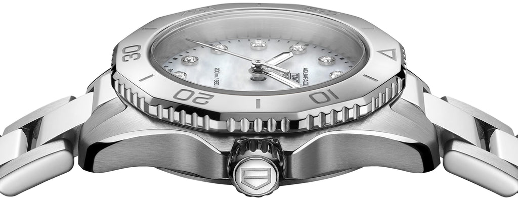 Tag Heuer Aquaracer Professional 200 Quartz Diamond Mother of Pearl Dial Silver Steel Strap Watch for Women - WBP1416.BA0622 Buy Now By Tag Heuer