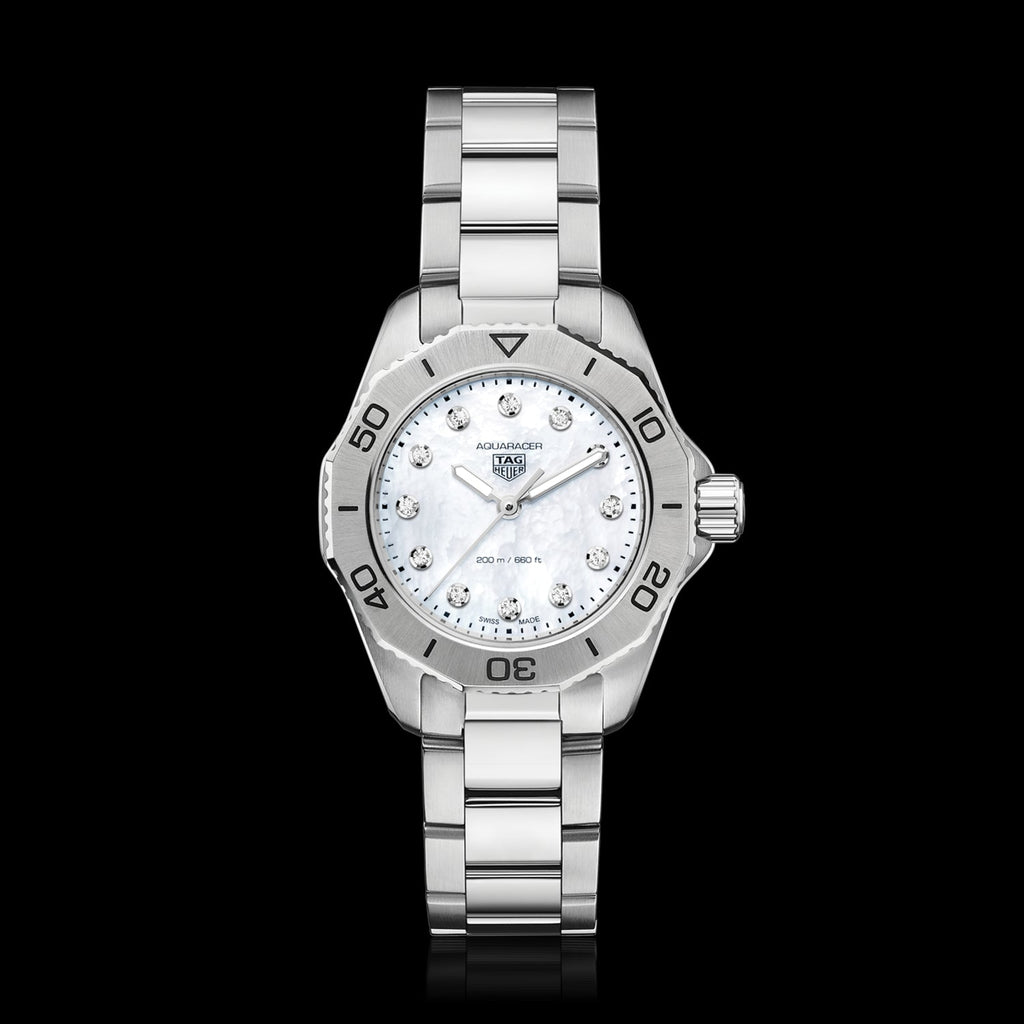 Tag Heuer Aquaracer Professional 200 Quartz Diamond Mother of Pearl Dial Silver Steel Strap Watch for Women - WBP1416.BA0622 Buy Now By Tag Heuer