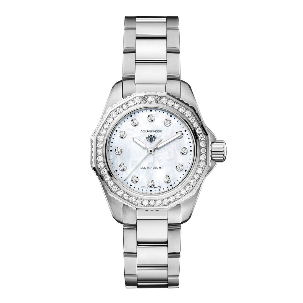 Tag Heuer Aquaracer Professional 200 Quartz Diamond Mother of Pearl Dial Silver Steel Strap Watch for Women - WBP1417.BA0622 Buy Now By Tag Heuer