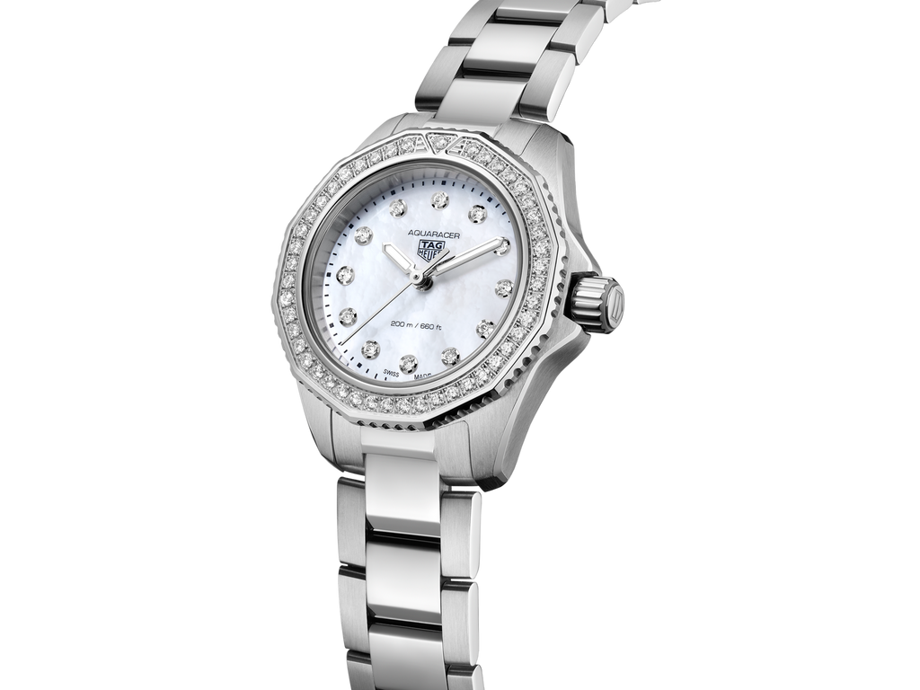 Tag Heuer Aquaracer Professional 200 Quartz Diamond Mother of Pearl Dial Silver Steel Strap Watch for Women - WBP1417.BA0622 Buy Now By Tag Heuer