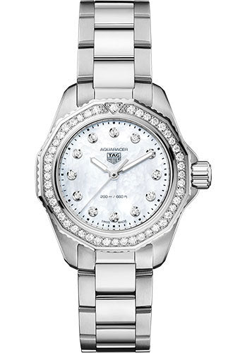 Tag Heuer Aquaracer Professional 200 Quartz Diamond Mother of Pearl Dial Silver Steel Strap Watch for Women - WBP1417.BA0622 Buy Now By Tag Heuer