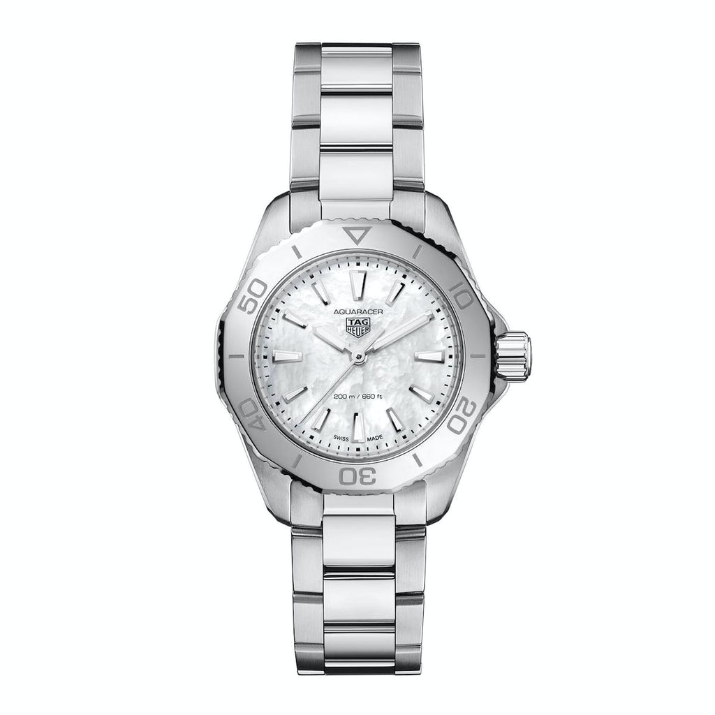 Tag Heuer Aquaracer Professional 200 Quartz Mother of Pearl Dial Silver Steel Strap Watch for Women - WBP1418.BA0622 Buy Now By Tag Heuer