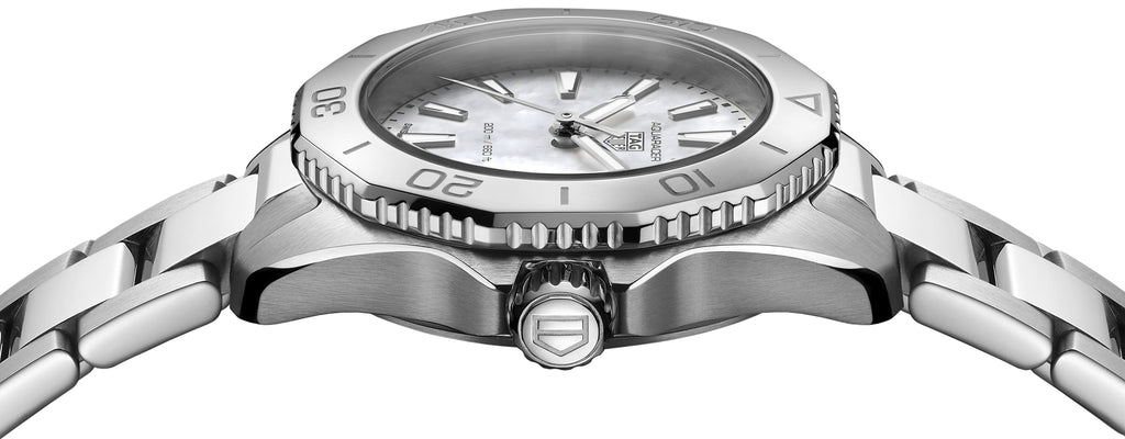 Tag Heuer Aquaracer Professional 200 Quartz Mother of Pearl Dial Silver Steel Strap Watch for Women - WBP1418.BA0622 Buy Now By Tag Heuer