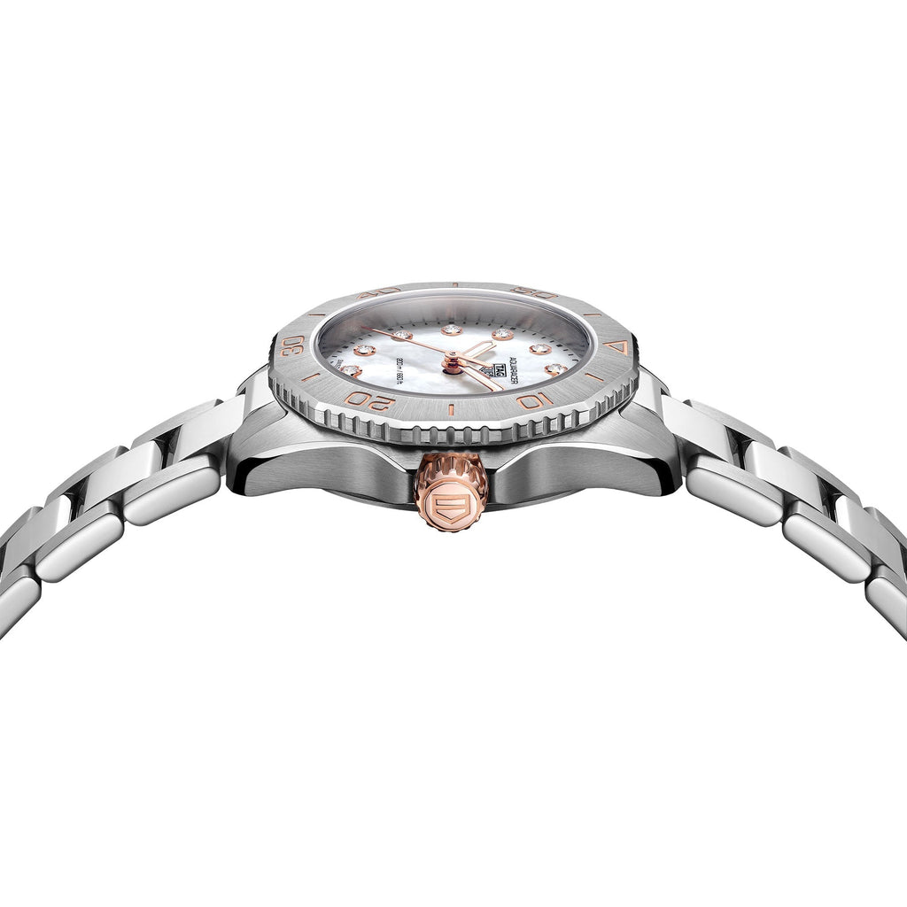 Tag Heuer Aquaracer Professional 200 Quartz Diamonds White Dial Silver Steel Strap Watch for Women - WBP1450.BA0622 Buy Now By Tag Heuer