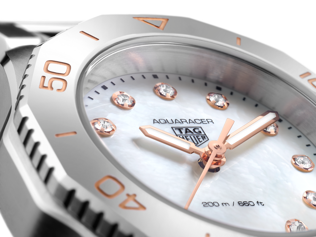 Tag Heuer Aquaracer Professional 200 Quartz Diamonds White Dial Silver Steel Strap Watch for Women - WBP1450.BA0622 Buy Now By Tag Heuer