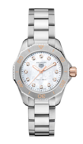 Tag Heuer Aquaracer Professional 200 Quartz Diamonds White Dial Silver Steel Strap Watch for Women - WBP1450.BA0622 Buy Now By Tag Heuer