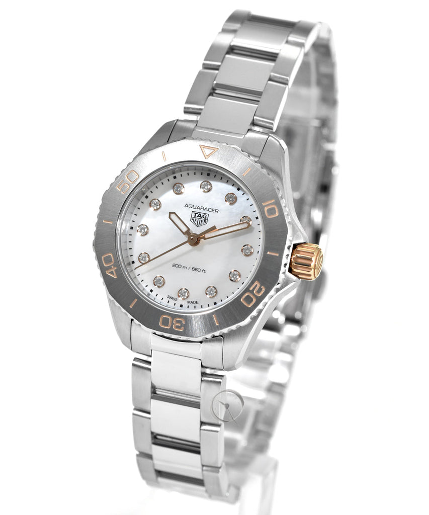 Tag Heuer Aquaracer Professional 200 Quartz Diamonds White Dial Silver Steel Strap Watch for Women - WBP1450.BA0622 Buy Now By Tag Heuer