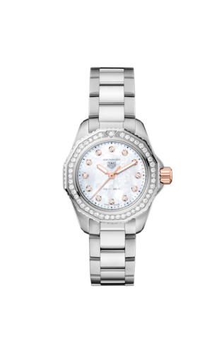 Tag Heuer Aquaracer Professional 200 Quartz Diamonds Mother of Pearl Dial Silver Steel Strap Watch for Women - WBP1451.BA0622 Buy Now By Tag Heuer