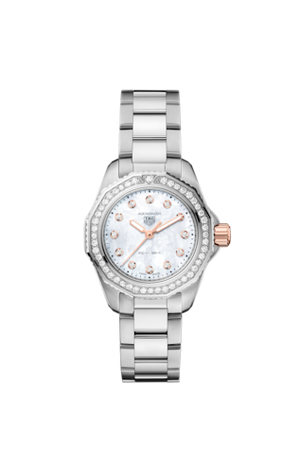 Tag Heuer Aquaracer Professional 200 Quartz Diamonds Mother of Pearl Dial Silver Steel Strap Watch for Women - WBP1451.BA0622 Buy Now By Tag Heuer