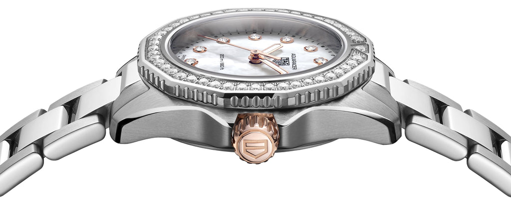 Tag Heuer Aquaracer Professional 200 Quartz Diamonds Mother of Pearl Dial Silver Steel Strap Watch for Women - WBP1451.BA0622 Buy Now By Tag Heuer