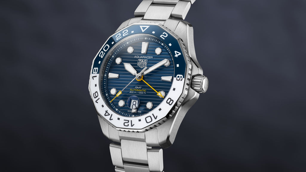 Tag Heuer Aquaracer Professional 300 GMT Automatic Blue Dial Silver Steel Strap Watch for Men - WBP2010.BA0632 Buy Now By Tag Heuer