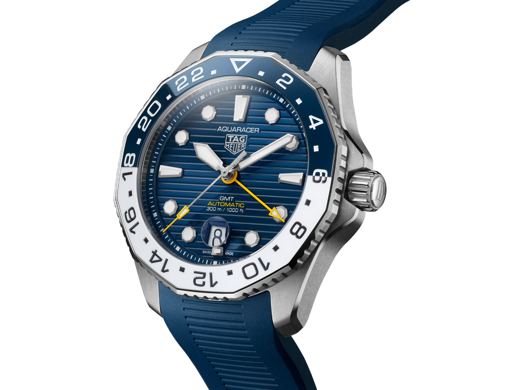 Tag Heuer Aquaracer Professional 300 GMT Automatic Blue Dial Blue Rubber Strap Watch for Men - WBP2010.FT6198 Buy Now By Tag Heuer