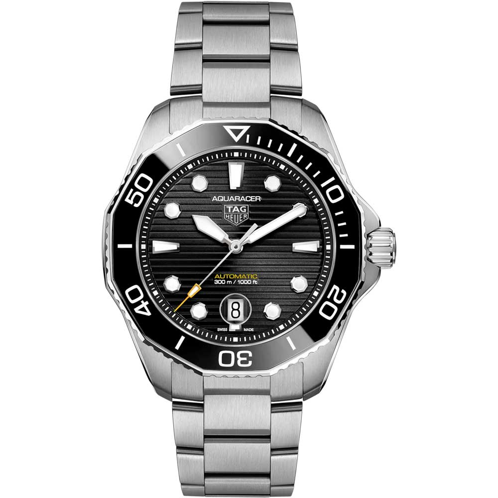 Tag Heuer Aquaracer Professional 300 Automatic Black Dial Silver Steel Strap Watch for Men - WBP201A.BA0632 Buy Now By Tag Heuer