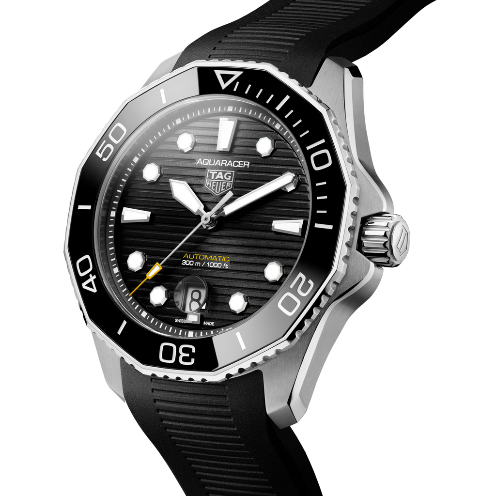 Tag Heuer Aquaracer Professional 300 Automatic Black Dial Black Rubber Strap Watch for Men - WBP201A.FT6197 Buy Now By Tag Heuer