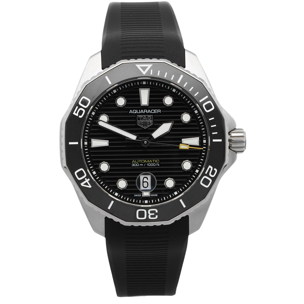 Tag Heuer Aquaracer Professional 300 Automatic Black Dial Black Rubber Strap Watch for Men - WBP201A.FT6197 Buy Now By Tag Heuer
