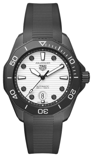 Tag Heuer Aquaracer Professional 300 Automatic White Dial Black Rubber Strap Watch for Men - WBP201D.FT6197 Buy Now By Tag Heuer