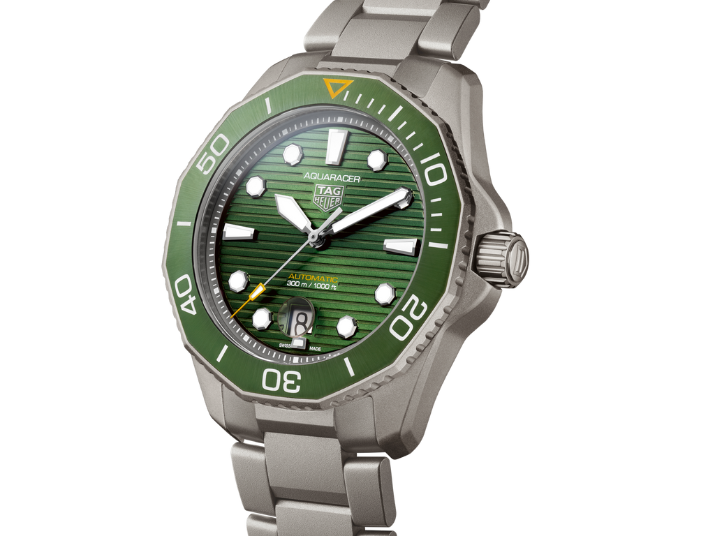 Tag Heuer Aquaracer Professional 300 Automatic Green Dial Silver Steel Strap Watch for Men - WBP208B.BF0631 Buy Now By Tag Heuer