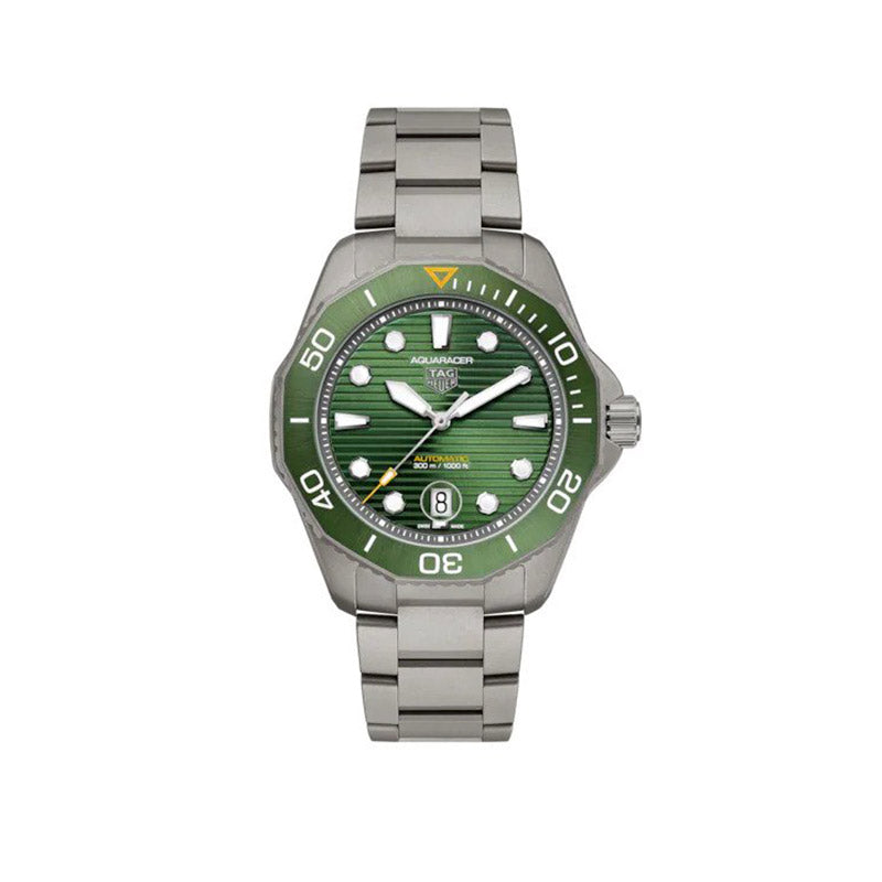Tag Heuer Aquaracer Professional 300 Automatic Green Dial Silver Steel Strap Watch for Men - WBP208B.BF0631 Buy Now By Tag Heuer