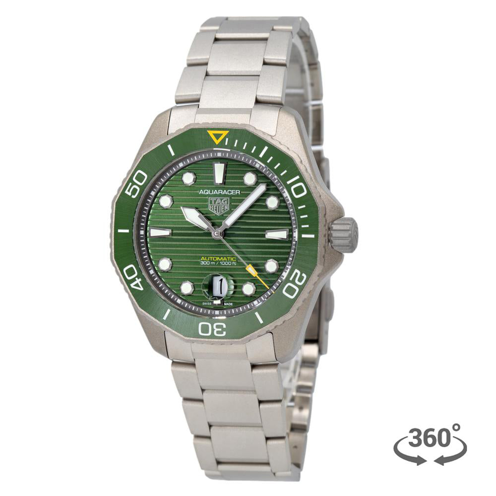 Tag Heuer Aquaracer Professional 300 Automatic Green Dial Silver Steel Strap Watch for Men - WBP208B.BF0631 Buy Now By Tag Heuer