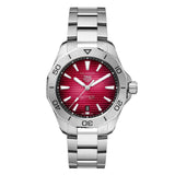 Tag Heuer Aquaracer Professional 200 Automatic Red Dial Silver Steel Strap Watch for Men - WBP2114.BA0627 Buy Now By Tag Heuer