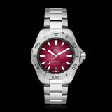 Tag Heuer Aquaracer Professional 200 Automatic Red Dial Silver Steel Strap Watch for Men - WBP2114.BA0627 Buy Now By Tag Heuer