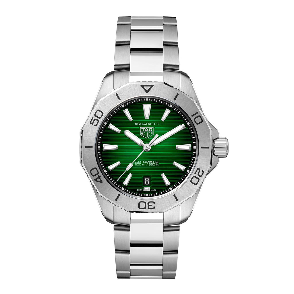 Tag Heuer Aquaracer Professional 200 Automatic Green Dial Silver Steel Strap Watch for Men - WBP2115.BA0627 Buy Now By Tag Heuer