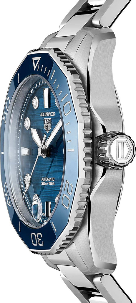 Tag Heuer Aquaracer Professional 300 Automatic Diamonds Blue Dial Silver Steel Strap Watch for Women - WBP231B.BA0618 Buy Now By Tag Heuer
