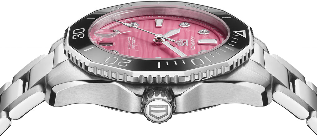 Tag Heuer Aquaracer Professional 300 Automatic Diamonds Pink Dial Silver Steel Strap Watch for Women - WBP231J.BA0618 Buy Now By Tag Heuer