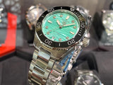 Tag Heuer Aquaracer Professional 300 Automatic Diamonds Green Dial Silver Steel Strap Watch for Women - WBP231K.BA0618 Buy Now By Tag Heuer