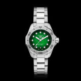 Tag Heuer Aquaracer Professional 200 Automatic Diamond Green Dial Silver Steel Strap Watch for Women - WBP2415.BA0622 Buy Now By Tag Heuer