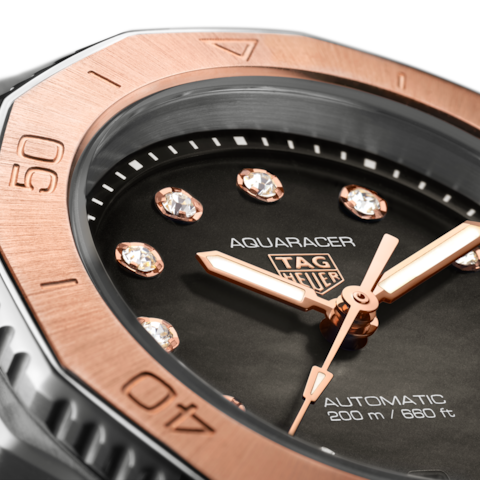 Tag Heuer Aquaracer Professional 200 Automatic Diamonds Black Dial Black Rubber Strap Watch for Women - WBP2451.FT6200 Buy Now By Tag Heuer