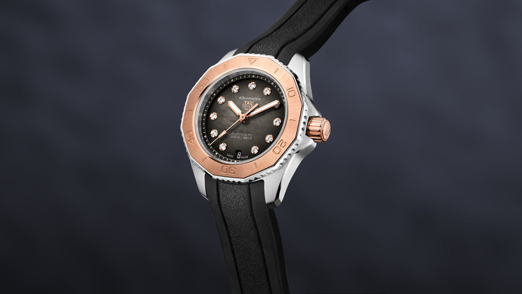Tag Heuer Aquaracer Professional 200 Automatic Diamonds Black Dial Black Rubber Strap Watch for Women - WBP2451.FT6200 Buy Now By Tag Heuer