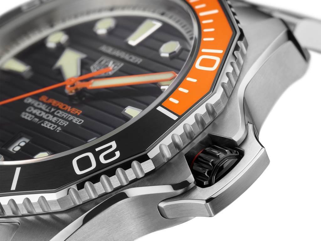 Tag Heuer Aquaracer Professional 1000 Superdiver Automatic Black Dial Silver Steel Strap Watch for Men - WBP5A8A.BF0619 Buy Now By Tag Heuer