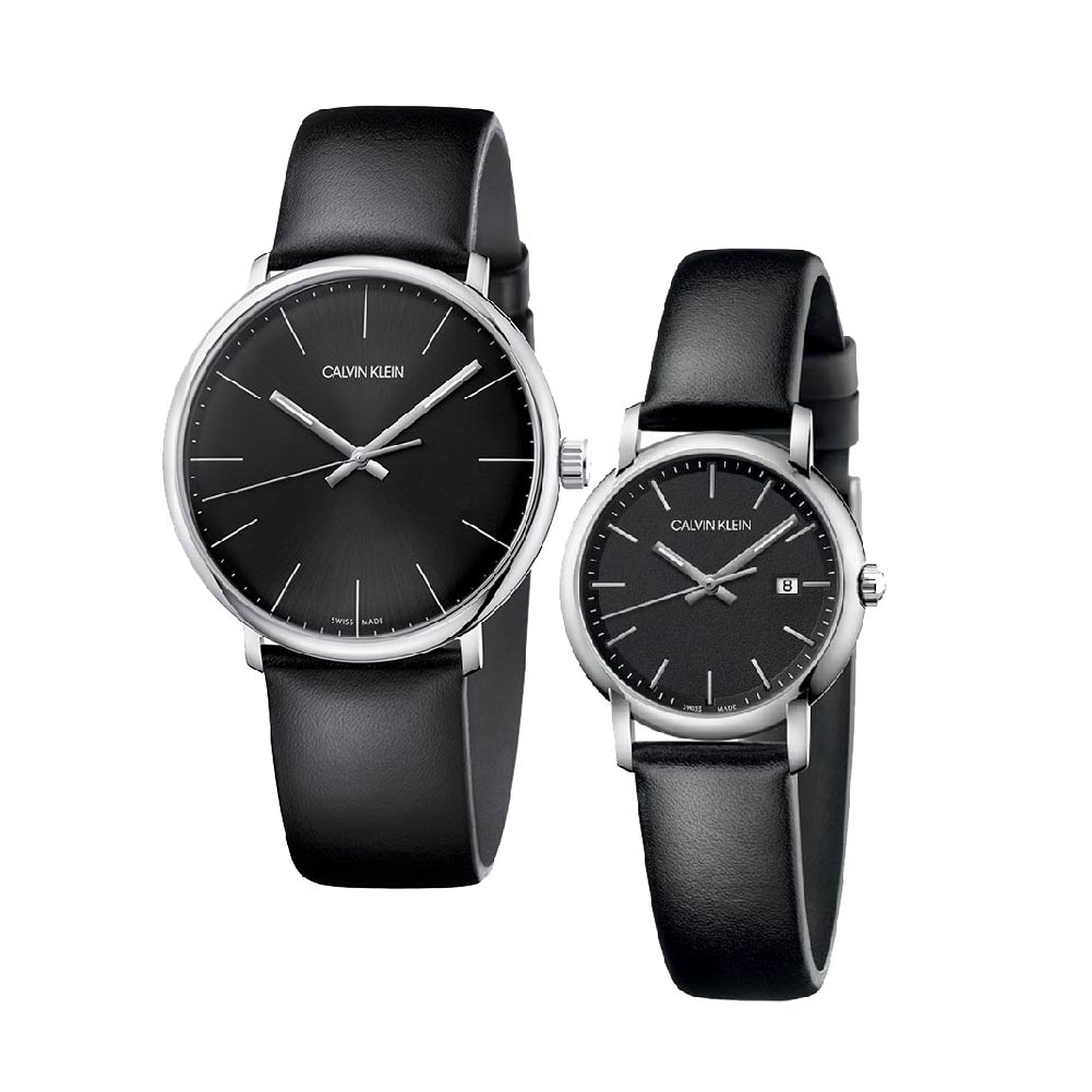 Calvin Klein High Noon Quartz Black Dial Black Leather Strap Watch for Men - K8M211C1 Buy Now By Calvin Klein