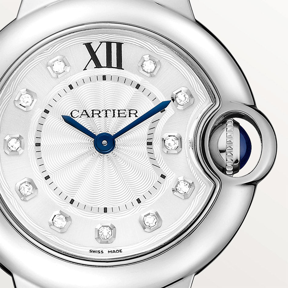 Cartier Ballon Bleu de Cartier Diamonds Silver Dial Silver Steel Strap Watch for Women - WE902073 Buy Now By Cartier