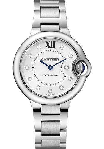 Cartier Ballon Bleu de Cartier Diamonds Silver Dial Silver Steel Strap Watch for Women - WE902073 Buy Now By Cartier