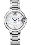 Cartier Ballon Bleu de Cartier Diamonds Silver Dial Silver Steel Strap Watch for Women - WE902073 Buy Now By Cartier
