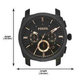 Fossil Machine Chronograph Black Dial Black Steel Strap Watch for Men - FS4682 Buy Now By Fossil