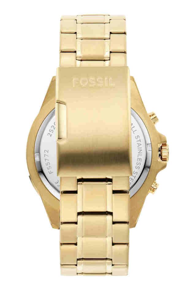 Fossil Garrett Chronograph Gold Dial Gold Steel Strap Watch for Men - FS5772 Buy Now By Fossil