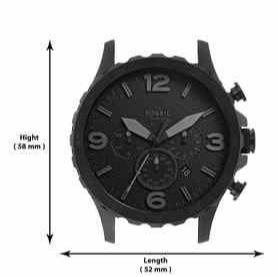 Fossil Nate Chronograph Black Dial Black Leather Strap Watch for Men - JR1354 Buy Now By Fossil