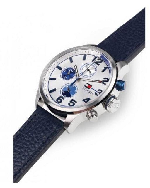 Tommy Hilfiger Jackson Silver Dial Black Leather Strap Watch for Men - 1791240 Buy Now By Tommy Hilfiger