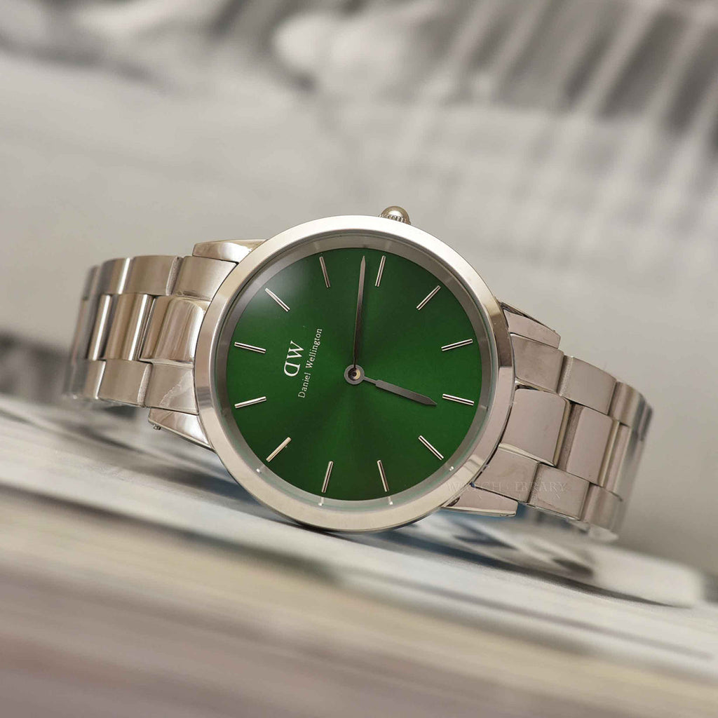Daniel Wellington Iconic Link Emerald Green Dial Silver Steel Strap Watch For Men - DW00100427 Buy Now By Daniel Wellington