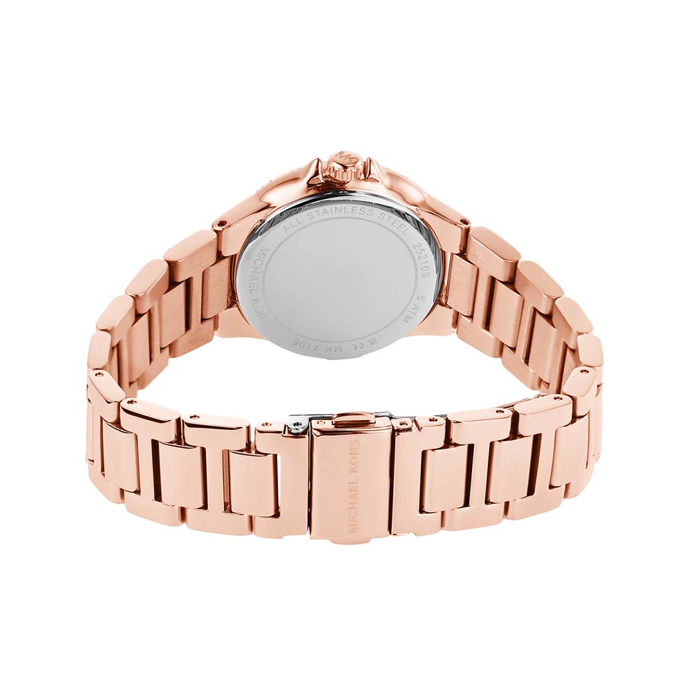 Michael Kors Camille Three Hand Rose Gold Dial Rose Gold Steel Strap Watch For Women - MK7197 Buy Now By Michael Kors