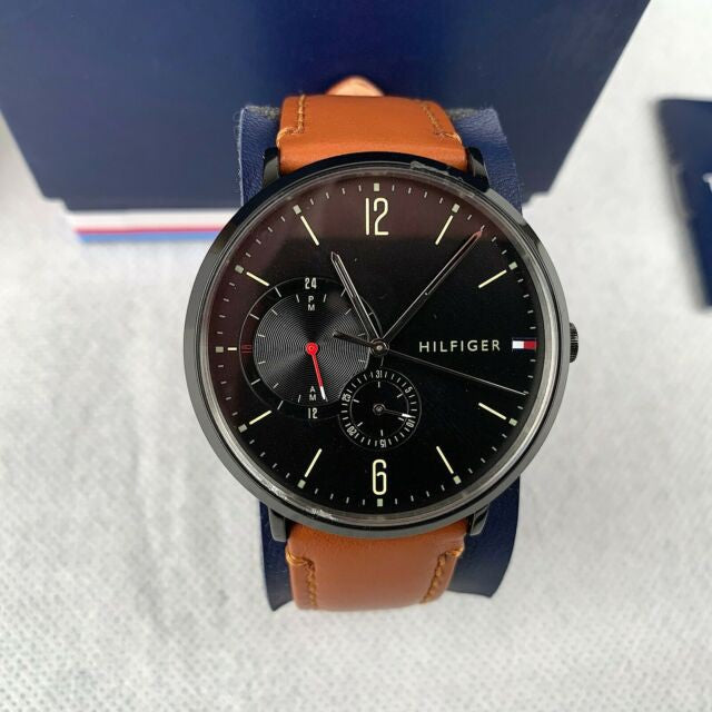 Tommy Hilfiger Brooklyn Quartz Black Dial Brown Leather Strap Watch for Men - 1791510 Buy Now By Tommy Hilfiger