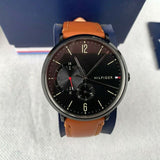 Tommy Hilfiger Brooklyn Quartz Black Dial Brown Leather Strap Watch for Men - 1791510 Buy Now By Tommy Hilfiger