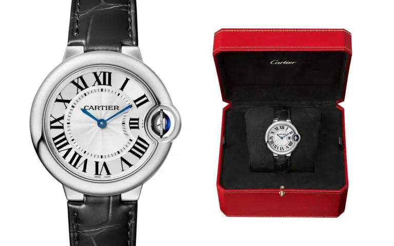 Cartier Ballon Bleu De Cartier Silver Dial Black Leather Strap Watch for Women - WSBB0034 Buy Now By Cartier